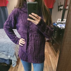 Motherhood Maternity Fuzzy Purple Turtle Neck Sweater